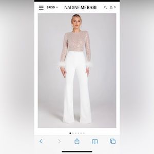 Nadine Merabi Amelia White Jumpsuit